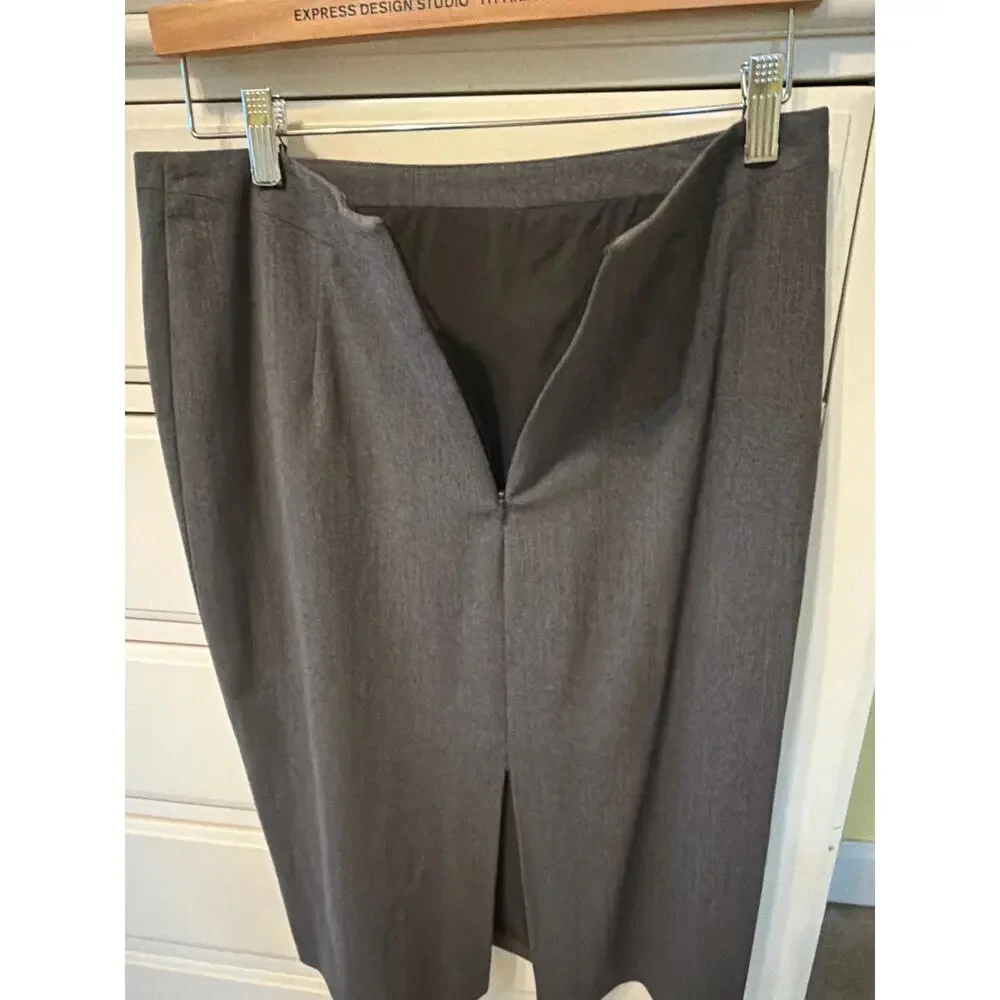 Banana Republic Vintage Y2K Gray Pencil Skirt Women's Size 6 Wool Office Siren